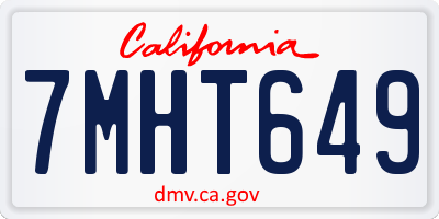 CA license plate 7MHT649
