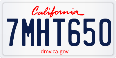 CA license plate 7MHT650
