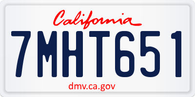 CA license plate 7MHT651