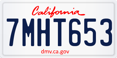 CA license plate 7MHT653