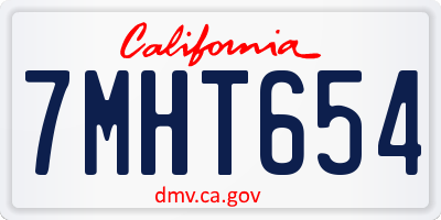 CA license plate 7MHT654