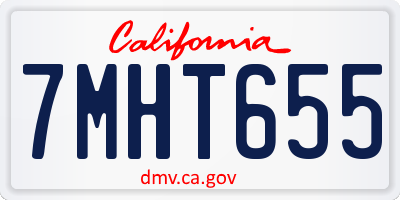 CA license plate 7MHT655