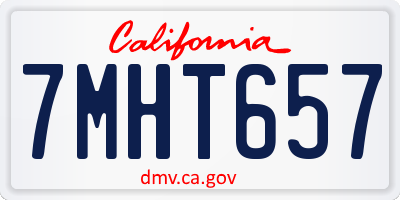 CA license plate 7MHT657