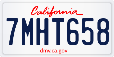 CA license plate 7MHT658