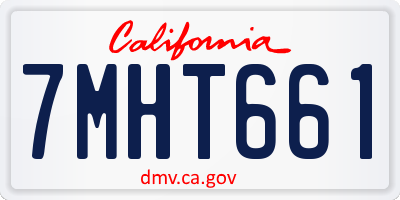 CA license plate 7MHT661