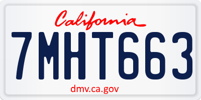 CA license plate 7MHT663