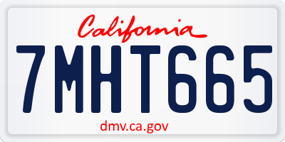 CA license plate 7MHT665