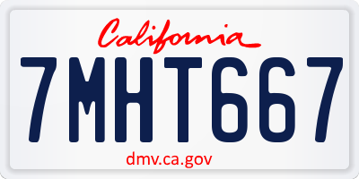 CA license plate 7MHT667