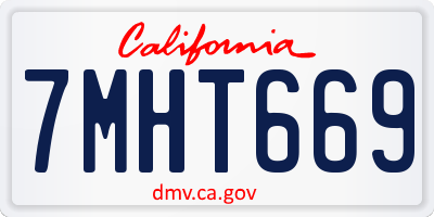 CA license plate 7MHT669