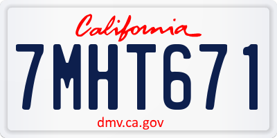 CA license plate 7MHT671