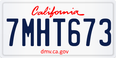 CA license plate 7MHT673