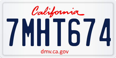 CA license plate 7MHT674