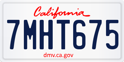 CA license plate 7MHT675