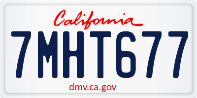 CA license plate 7MHT677