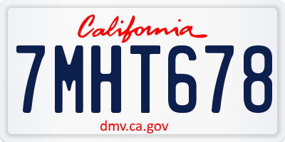 CA license plate 7MHT678