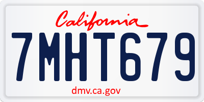 CA license plate 7MHT679