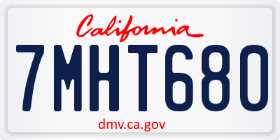 CA license plate 7MHT680