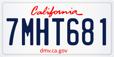 CA license plate 7MHT681