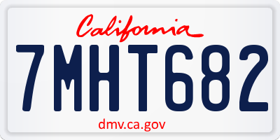 CA license plate 7MHT682