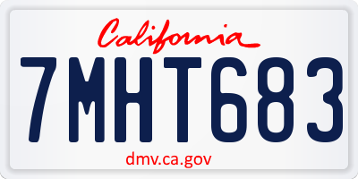 CA license plate 7MHT683
