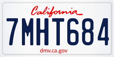 CA license plate 7MHT684