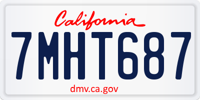 CA license plate 7MHT687