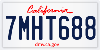 CA license plate 7MHT688