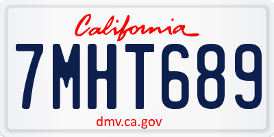 CA license plate 7MHT689