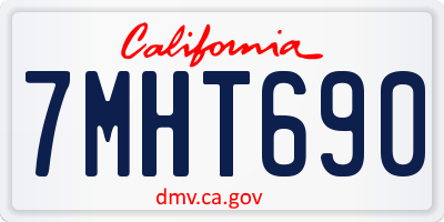 CA license plate 7MHT690