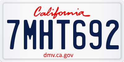 CA license plate 7MHT692