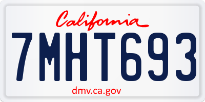 CA license plate 7MHT693