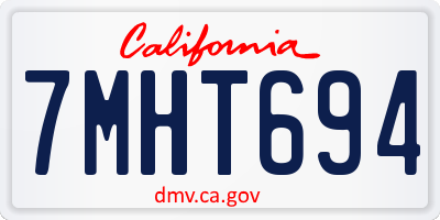 CA license plate 7MHT694