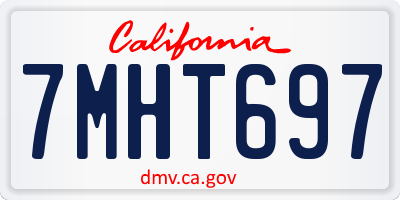 CA license plate 7MHT697