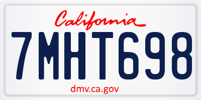 CA license plate 7MHT698