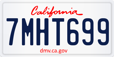CA license plate 7MHT699