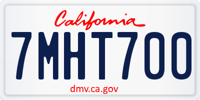 CA license plate 7MHT700