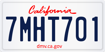 CA license plate 7MHT701