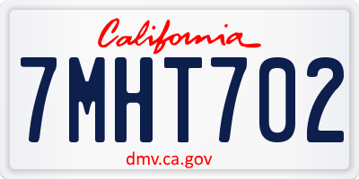 CA license plate 7MHT702