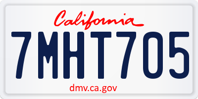 CA license plate 7MHT705