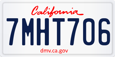 CA license plate 7MHT706