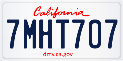 CA license plate 7MHT707