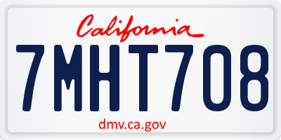 CA license plate 7MHT708