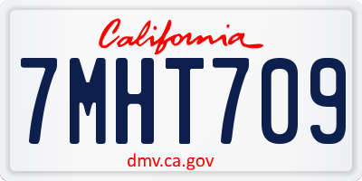 CA license plate 7MHT709