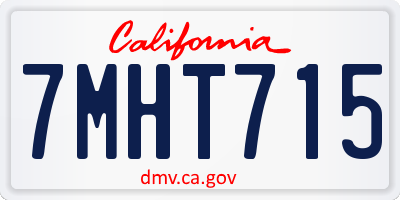 CA license plate 7MHT715