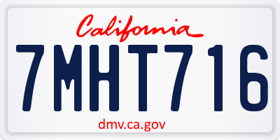 CA license plate 7MHT716