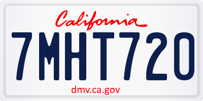 CA license plate 7MHT720