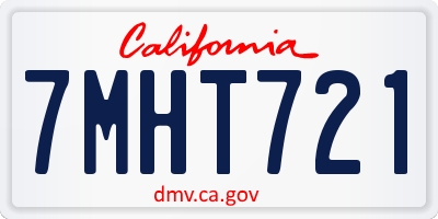 CA license plate 7MHT721