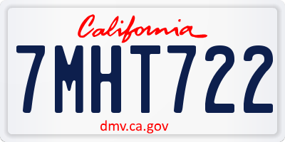 CA license plate 7MHT722