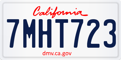 CA license plate 7MHT723