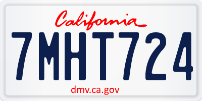 CA license plate 7MHT724